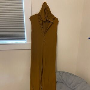 Brown Hooded Jumpsuit